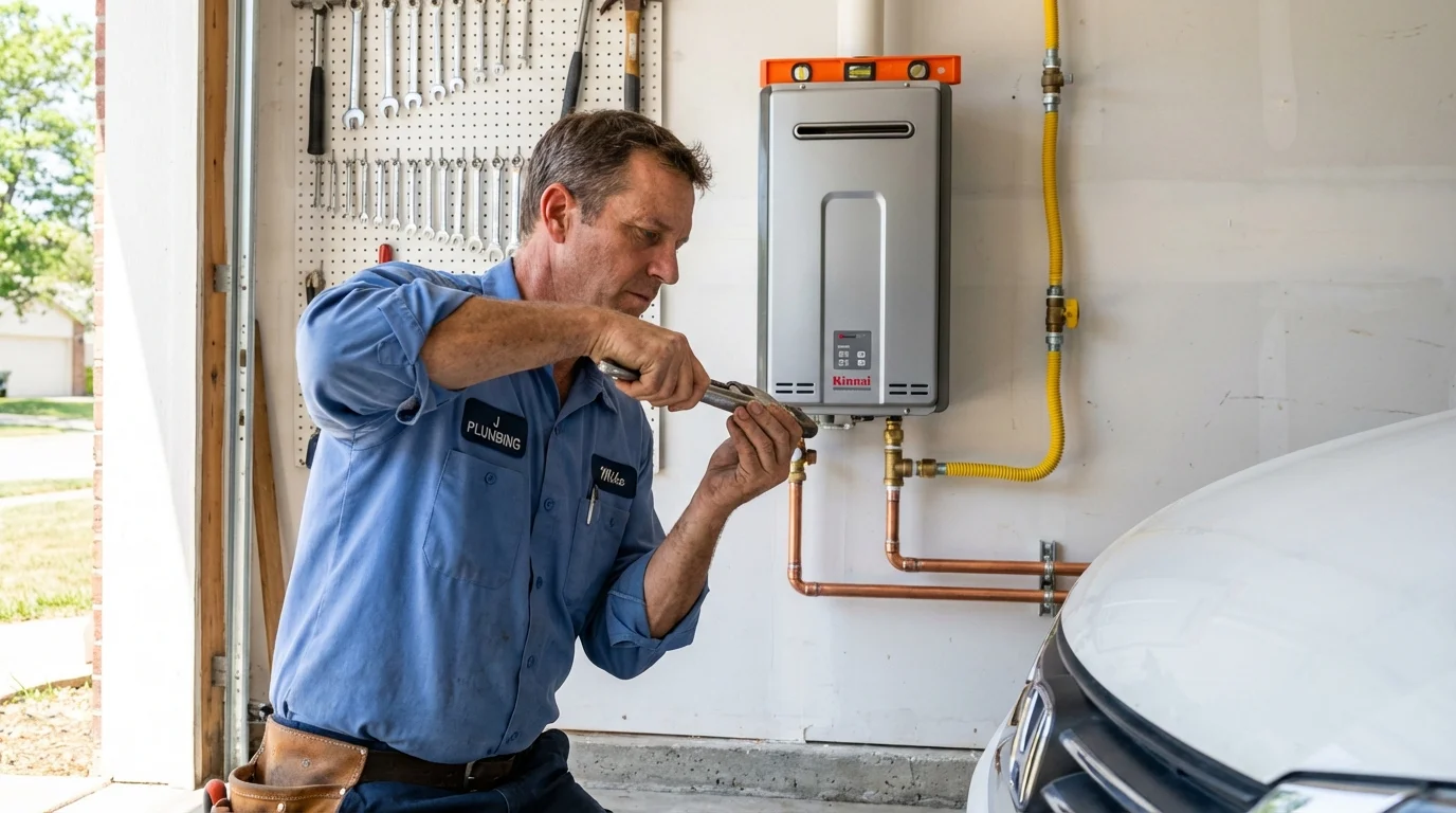 Tankless water heater installation by a Johns Plumbing LLC plumber in Battle Creek